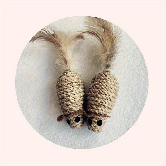 🐭 Sisal igračka miša za mace, Interaktivna igračka za grebanje kandži, idealna za sve veličine maca koje vole aktivnu zabavu! 🐾