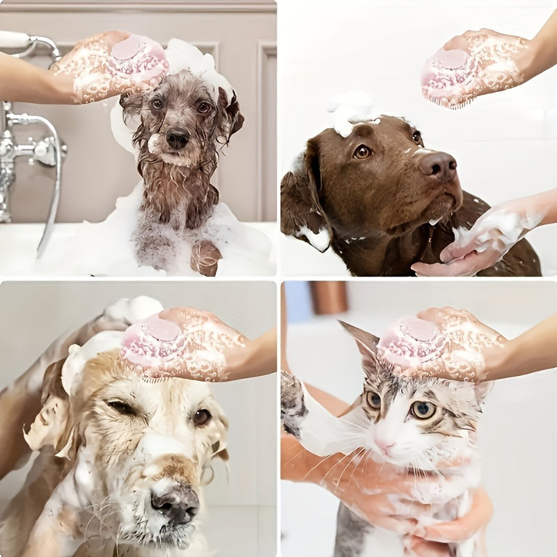 SPA trenutak za tvog mezimca! Silikonska četka 2-u-1 nežno masira i čisti – za uživanje u kupanju i srećnog, blistavog ljubimca. 🛁🐶🐾