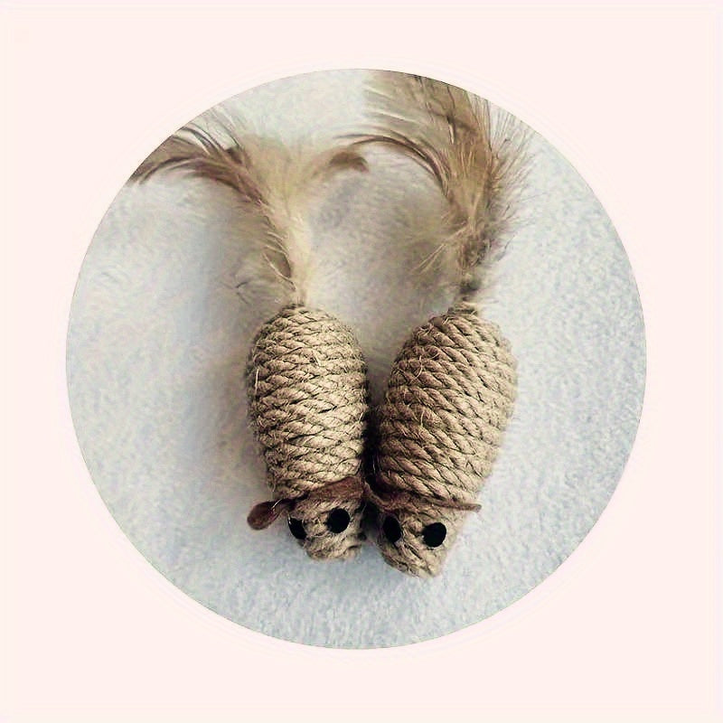 🐭 Sisal igračka miša za mace, Interaktivna igračka za grebanje kandži, idealna za sve veličine maca koje vole aktivnu zabavu! 🐾