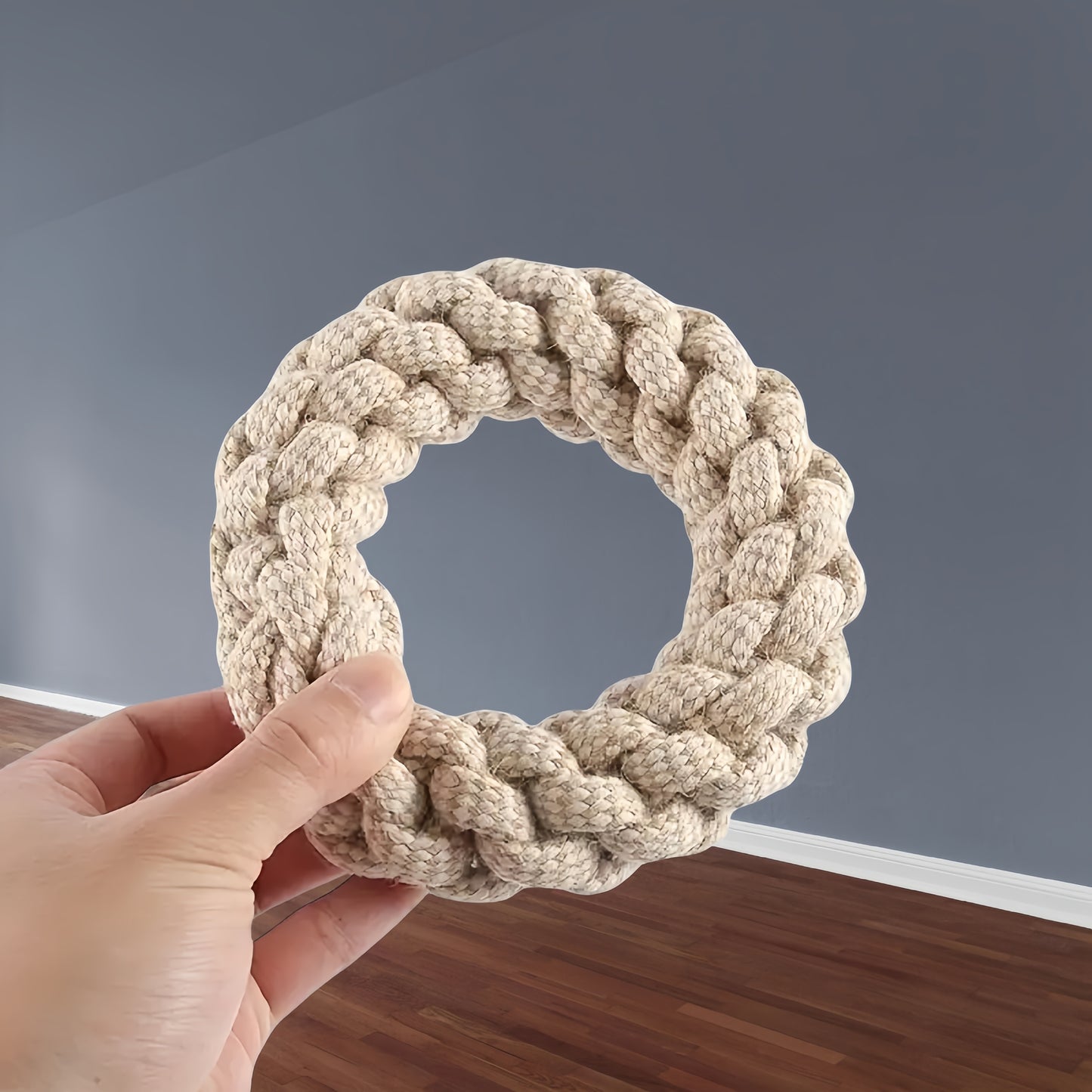 Prirodna lanena igračka za žvakanje pasa  Interaktivna i izdržljiva igračka za čišćenje zubi sa čvorićima od kukuruzne sačme – idealna za male, srednje i velike pse svih rasa! 🐾